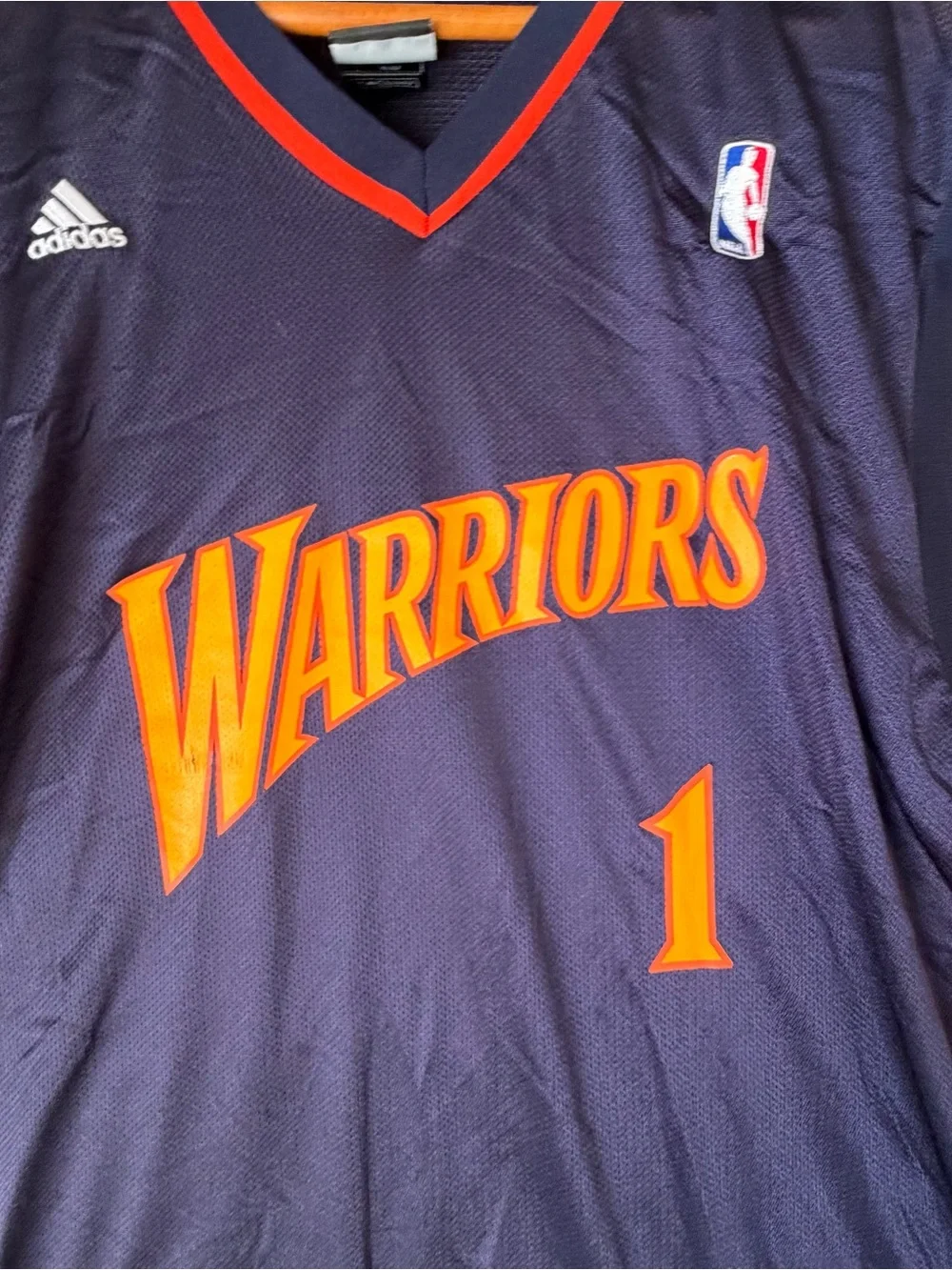 Vintage Golden State Warriors Basketball Jersey Blue Stephen Jackson Adidas L